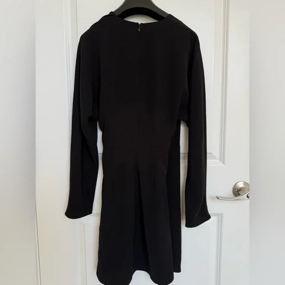 OAK + FORT Black Long Sleeve Wrap Dress XS - Picture 6 of 8